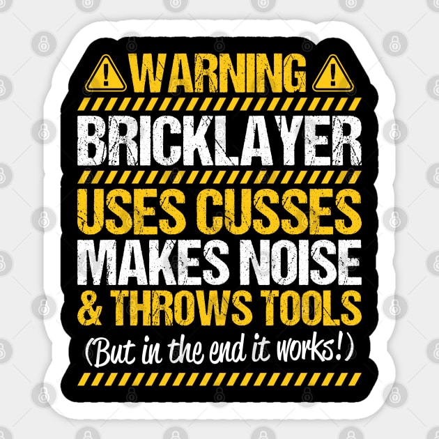 Bricklayer Mason Brickmason Brickie Gift Present Sticker by Krautshirts